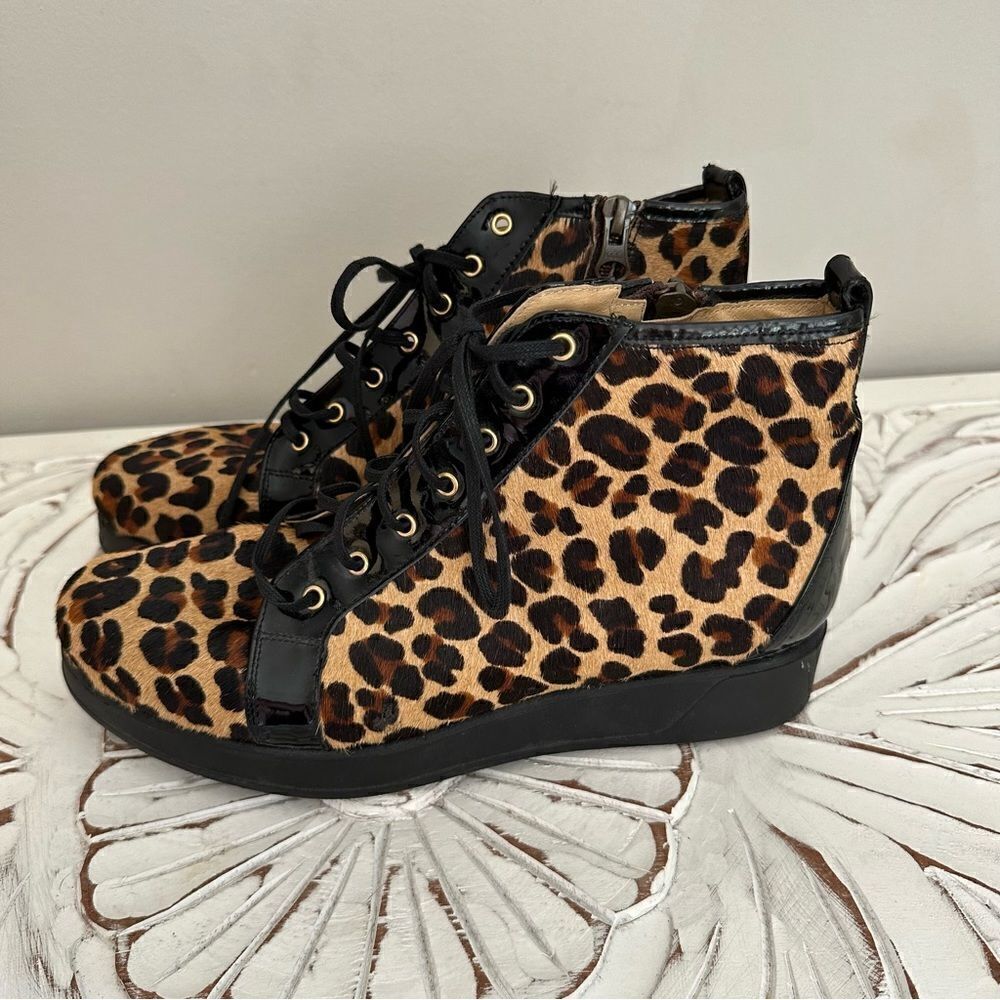 Ukies Alberta leopard Print Calf Hair shoes size 7.5